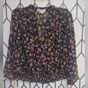 Navy Floral Top